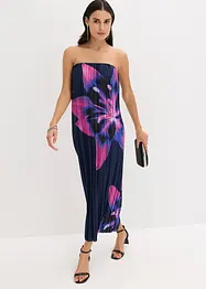 Bandeau-Kleid aus glänzendem Satin mit Plisse, bonprix