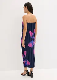 Bandeau-Kleid aus glänzendem Satin mit Plisse, bonprix