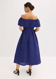 Carmen-Kleid aus glänzendem Jacquard, bonprix