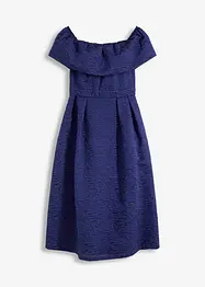 Carmen-Kleid aus glänzendem Jacquard, bonprix