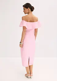 Carmen-Kleid aus glänzendem Jacquard, bonprix