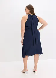 Midikleid in Wickel-Optik mit Plissee-Einsatz, bonprix