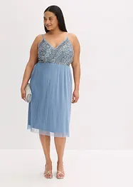 Midikleid mit Faltenrock und Paillettenstickerei, bonprix