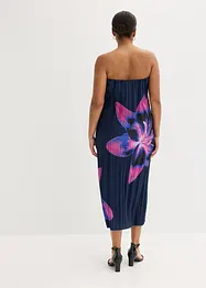 Bandeau-Kleid aus glänzendem Satin mit Plisse, bonprix