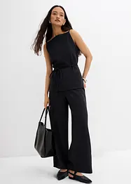 Pantalon large en maille piquée, bonprix