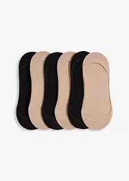 Lot de 6 paires de protèges-pied en coton mélangé, avec bande silicone, pour ballerines, bonprix