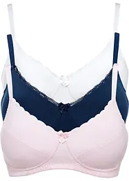 Lot de 3 soutiens-gorge coton sans armatures, bonprix