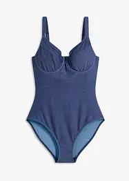 Maillot 1 pièce à armatures, aspect jean, bonprix