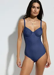 Maillot 1 pièce à armatures, aspect jean, bonprix