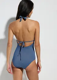 Maillot 1 pièce à dos nu, aspect jean, bonprix