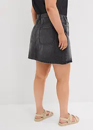 Jupe en jean à fermeture décalée asymétrique, bonprix
