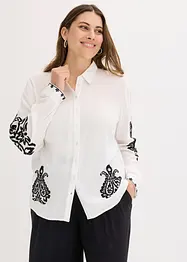Chemisier brodé en viscose mélangée, bonprix