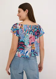 Blouse à encolure Bardot en viscose mélangée, bonprix