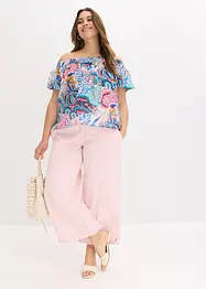 Blouse à encolure Bardot en viscose mélangée, bonprix