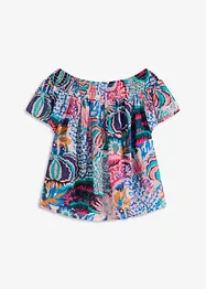 Blouse à encolure Bardot en viscose mélangée, bonprix