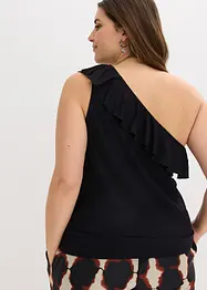 One-Shoulder-Top mit Volant aus softem Viskose-Mix, bonprix
