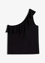 One-Shoulder-Top mit Volant aus softem Viskose-Mix, bonprix