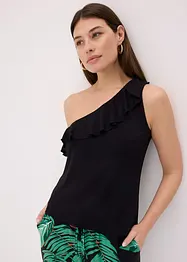 One-Shoulder-Top mit Volant aus softem Viskose-Mix, bonprix