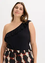 One-Shoulder-Top mit Volant aus softem Viskose-Mix, bonprix