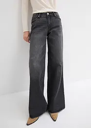 Wide-Leg-Jeans, Mid Waist, Low Stretch Full Length, bonprix