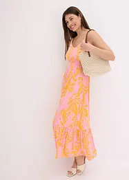 Robe imprimée en viscose à fines bretelles, bonprix