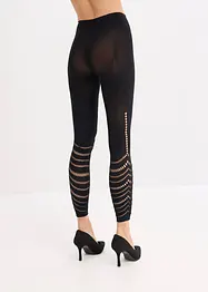 Leggings mit Komfortbündchen und Lochstickerei 80 DEN, bonprix