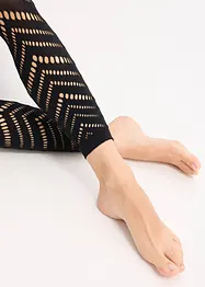 Leggings mit Komfortbündchen und Lochstickerei 80 DEN, bonprix