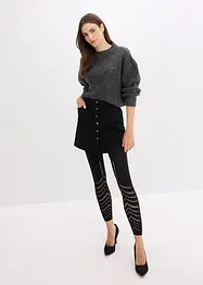 Leggings mit Komfortbündchen und Lochstickerei 80 DEN, bonprix