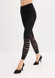 Leggings mit Komfortbündchen und Lochstickerei 80 DEN, bonprix