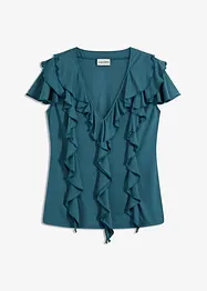 Shirt mit Volants aus softem Modal-Mix, bonprix