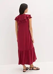Robe midi avec volants en crêpe texturé, bonprix