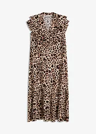 Midikleid mit Volants aus strukturiertem Crêpe, bonprix