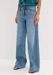 Wide-Leg-Jeans Mid Waist, Low Stretch Full Length, bonprix