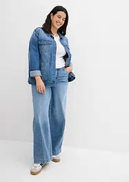 Jean large taille mi-haute, longueur sol, peu extensible, bonprix