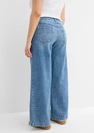 Jean large taille mi-haute, longueur sol, peu extensible, bonprix