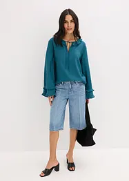 Jeans-Bermuda Mid Waist, Low Stretch, bonprix