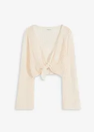 Transparente Strand Ajour-Strickjacke, bonprix