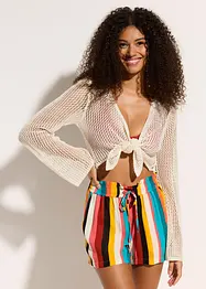 Transparente Strand Ajour-Strickjacke, bonprix