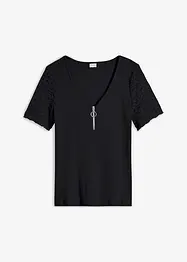 Rippshirt mit Reißverschluss, bonprix