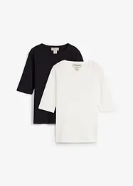 T-Shirt aus reiner Bio-Baumwolle, (2er Pack), bonprix