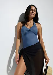 Maillot 1 pièce à dos nu, aspect jean, bonprix