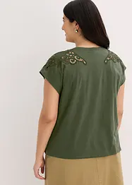 T-shirt avec détails au crochet, bonprix