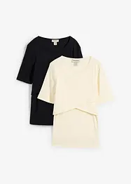 Ripp-Umstands- und Stillshirts aus reiner Bio-Baumwolle (2er Pack), bonprix