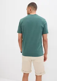 Lot de 2 t-shirts manches courtes col tunisien 100 % coton, bonprix