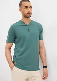 Lot de 2 t-shirts manches courtes col tunisien 100 % coton, bonprix