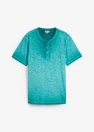 Henleyshirt, Kurzarm aus reiner Bio-Baumwolle in gewaschener Optik, bonprix