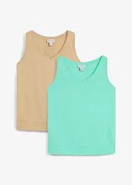 Tanktop aus reiner Bio-Baumwolle (2er Pack), bonprix