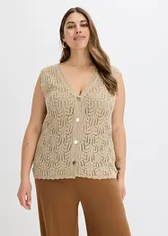 Gilet sans manches en maille ajourée, bonprix