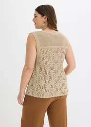 Gilet sans manches en maille ajourée, bonprix