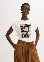 Shirt mit Viskose und Glitzersteinen, bonprix